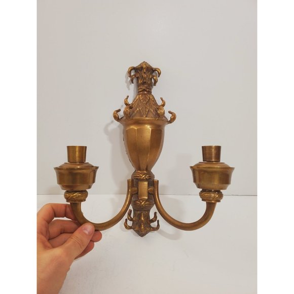 vintage Brass Wall Sconce Candle holder brass wall sconces candle sconces - Picture 2 of 10